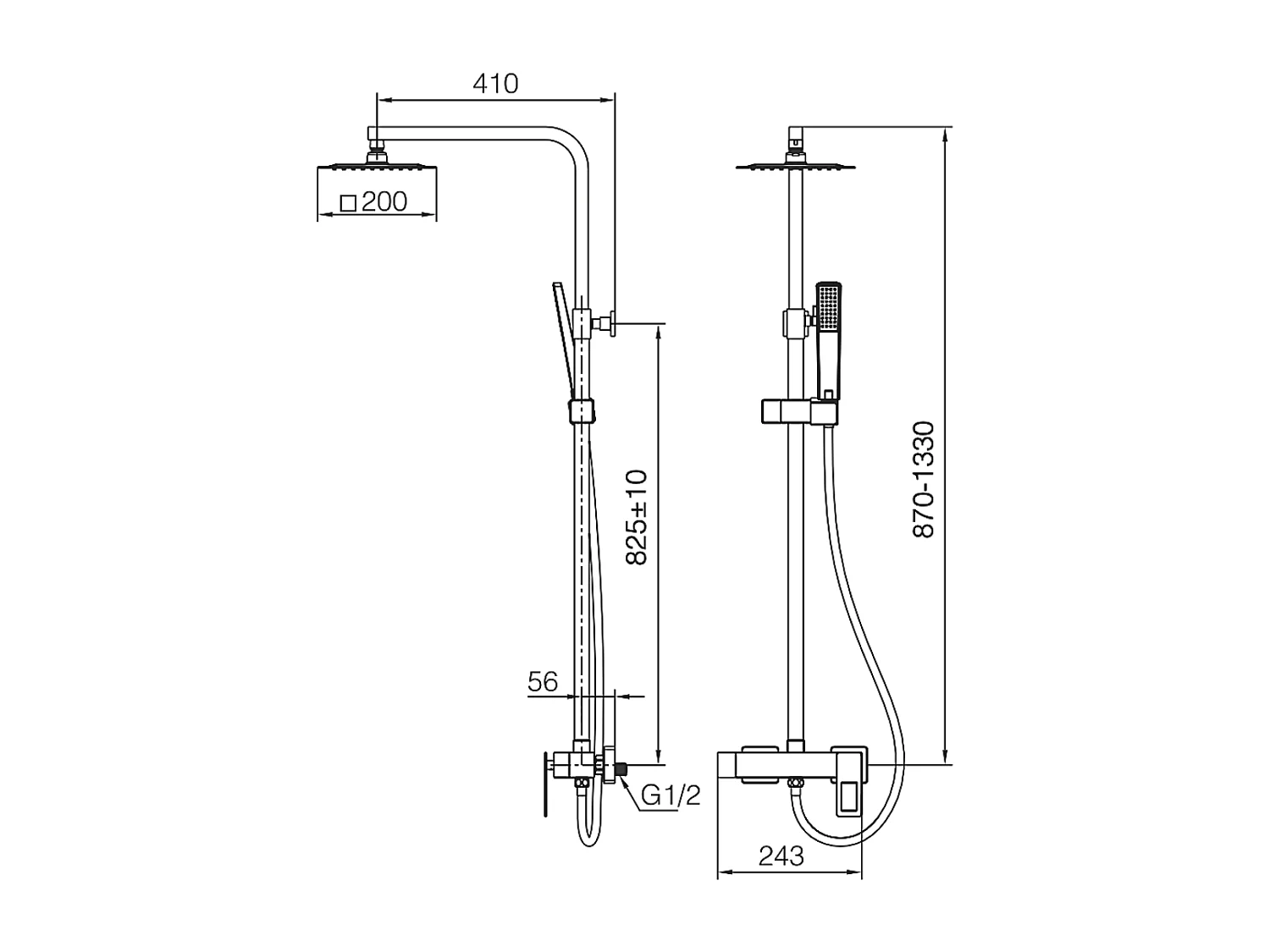 Colonne de Douche Noir/Or anti-calcaire - Design Moderne et Économie d'eau - Kit Complet SUECIA IMEX