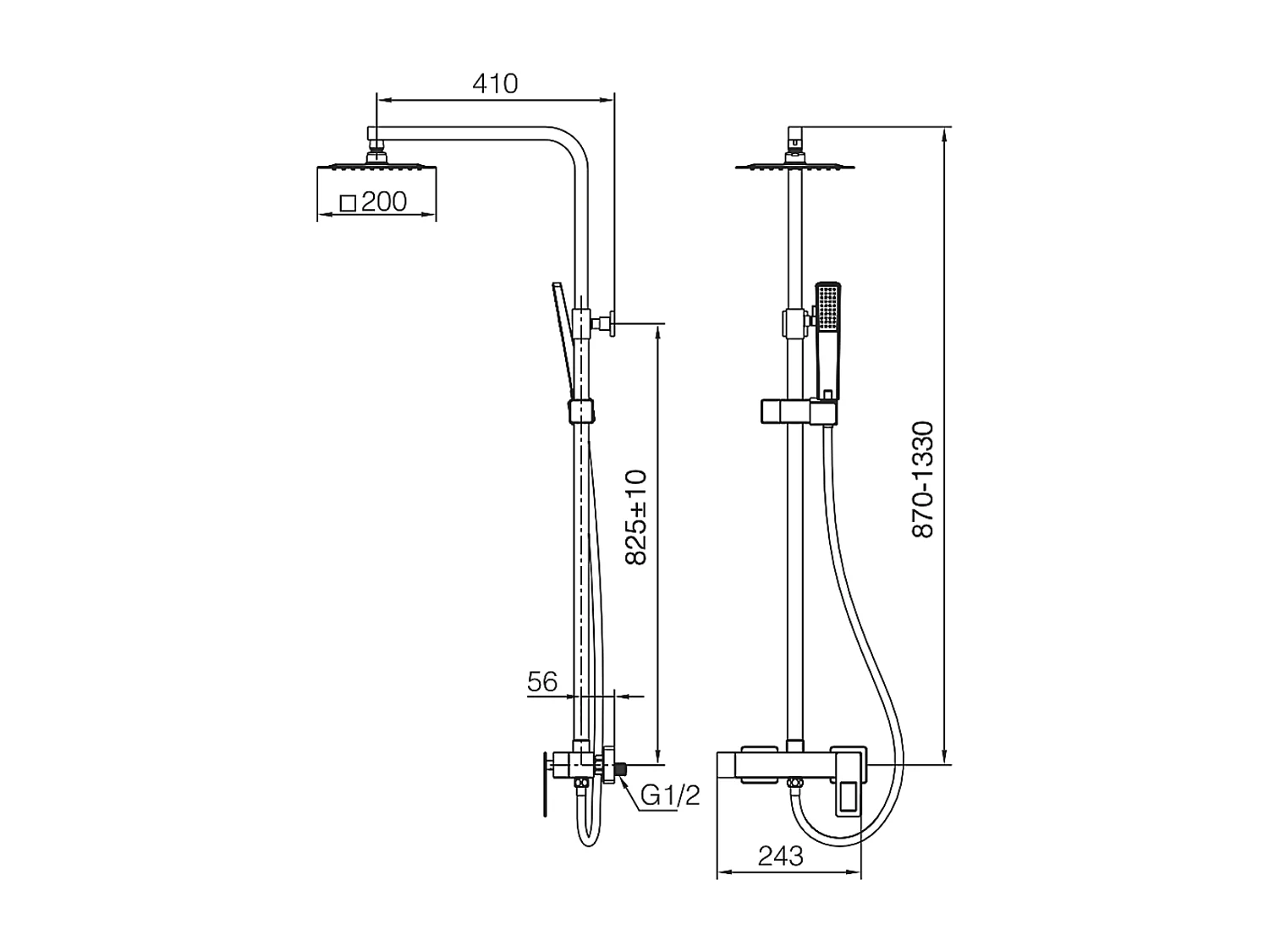 Colonne de Douche Noir/Or anti-calcaire - Design Moderne et Économie d'eau - Kit Complet SUECIA IMEX