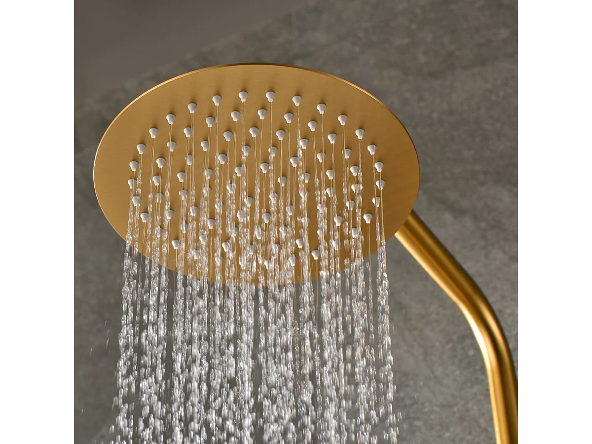 Colonne de Douche or brossé anti-calcaire - Design Moderne et Économie d'eau - Kit Complet LINE IMEX