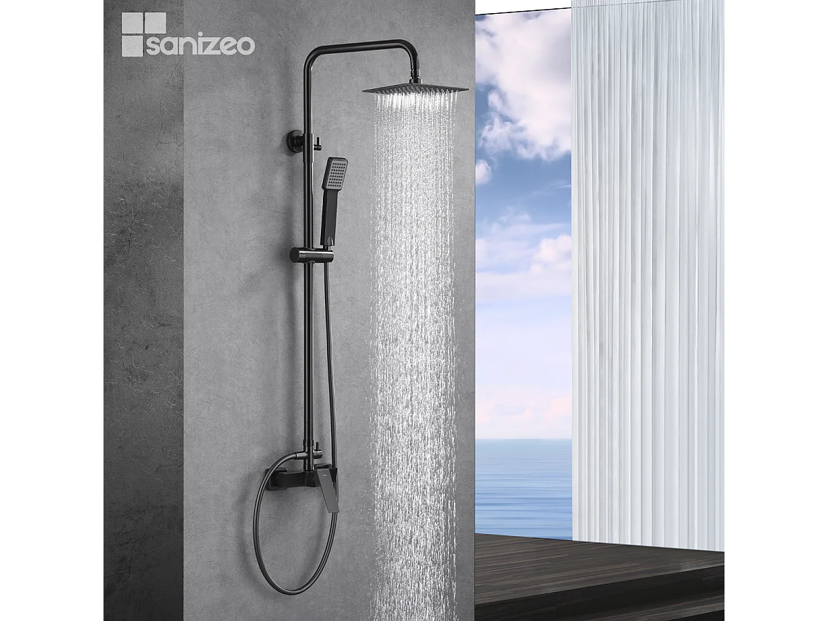 Colonne de Douche noir métal anti-calcaire - Design Moderne et Économie d'eau - Kit Complet ART IMEX