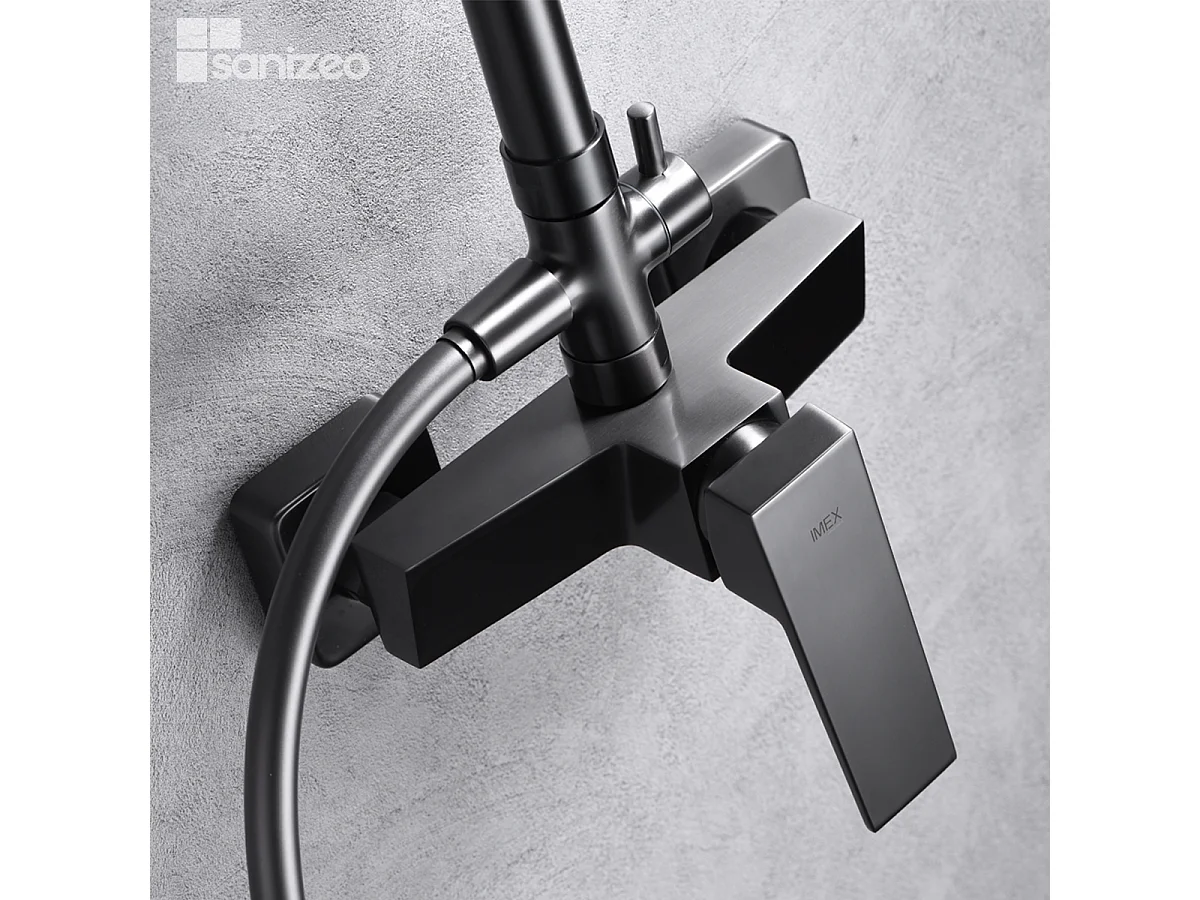 Colonne de Douche noir métal anti-calcaire - Design Moderne et Économie d'eau - Kit Complet ART IMEX