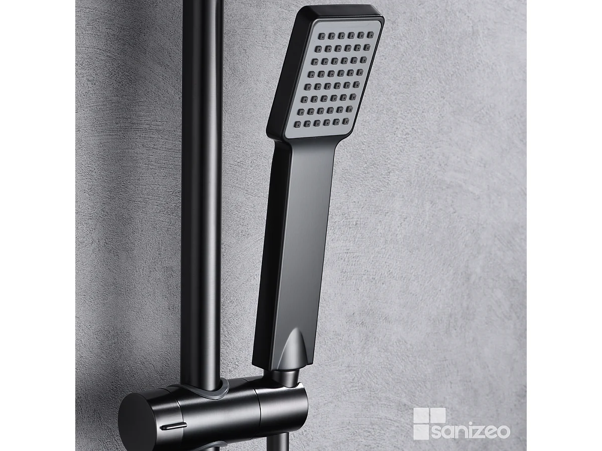 Colonne de Douche noir métal anti-calcaire - Design Moderne et Économie d'eau - Kit Complet ART IMEX
