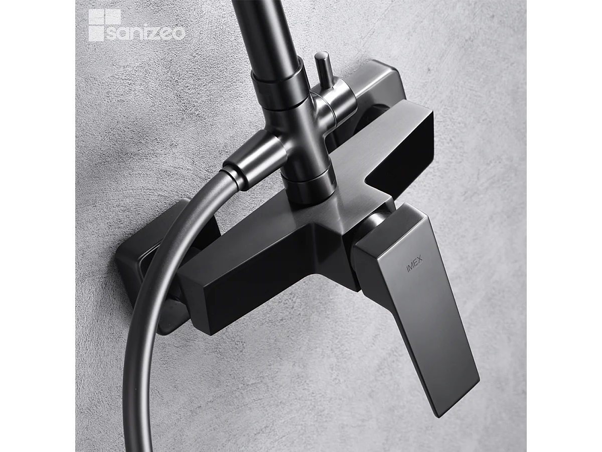 Colonne de Douche noir métal anti-calcaire - Design Moderne et Économie d'eau - Kit Complet ART IMEX