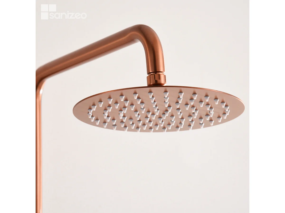 Colonne de Douche or rose cuivré anti-calcaire - Design Moderne et Économie d'eau - Kit Complet DELOS IMEX