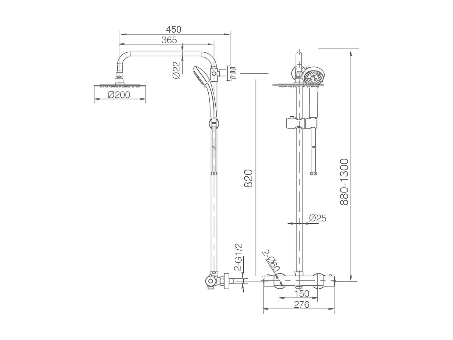 Colonne de Douche or rose cuivré anti-calcaire - Design Moderne et Économie d'eau - Kit Complet DELOS IMEX