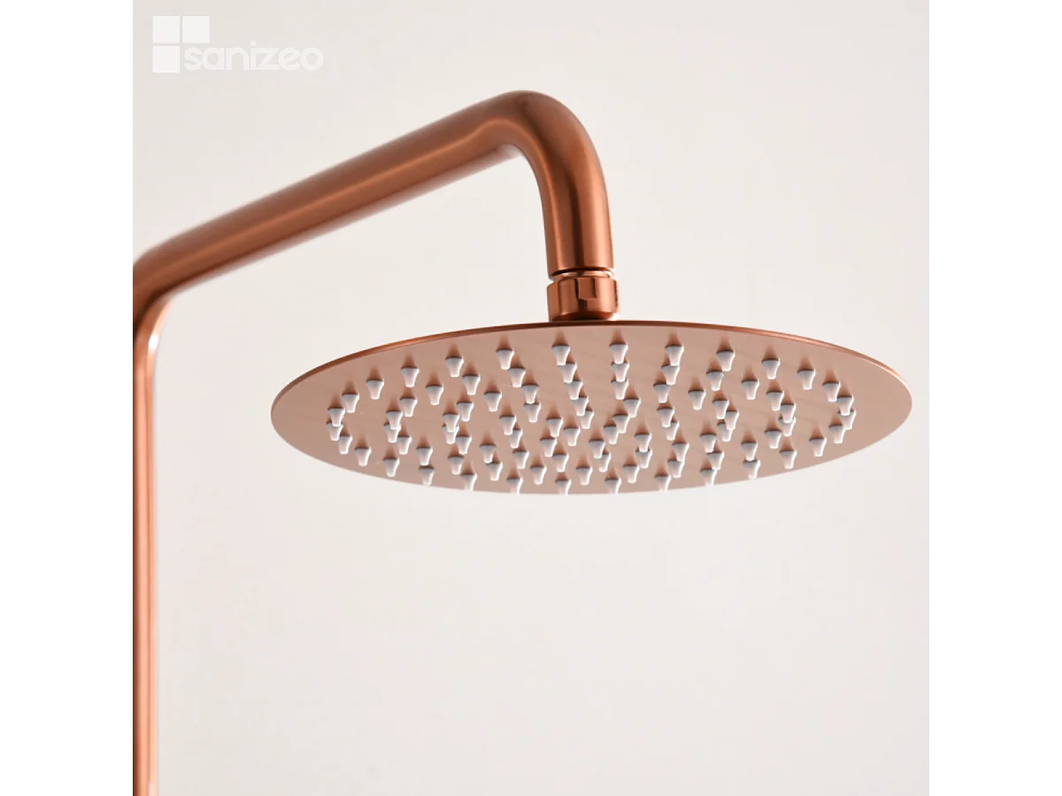 Colonne de Douche or rose cuivré anti-calcaire - Design Moderne et Économie d'eau - Kit Complet DELOS IMEX