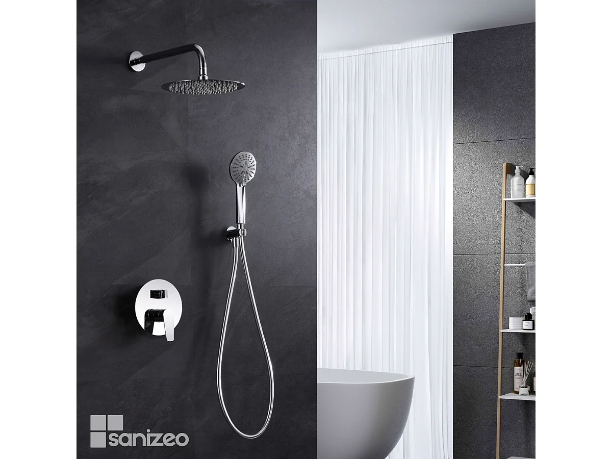 Colonne de Douche Encastrée chromé anti-calcaire - Design Moderne et Économie d'eau - Kit Complet BELGICA IMEX