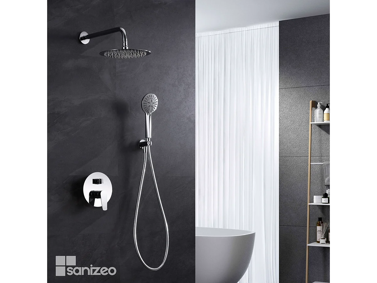 Colonne de Douche Encastrée chromé anti-calcaire - Design Moderne et Économie d'eau - Kit Complet BELGICA IMEX