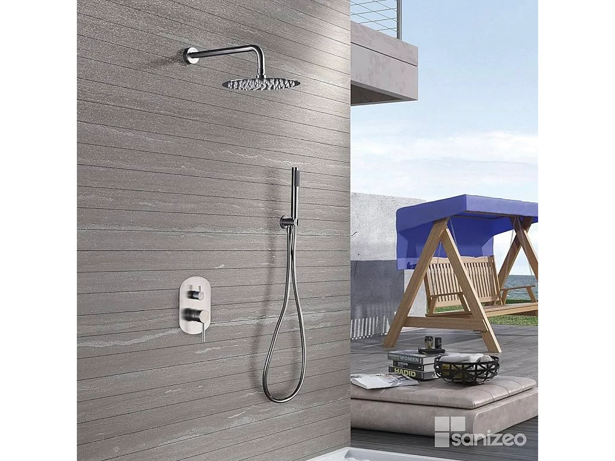 Colonne de Douche Encastrée Anti-Calcaire Acier Inoxydable Intérieur / Extérieur IMEX MOSCU GTK034