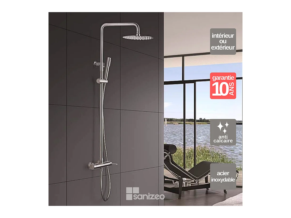 Colonne de Douche Anti-Calcaire Acier Inoxydable Intérieur / Extérieur IMEX MOSCU BDK034
