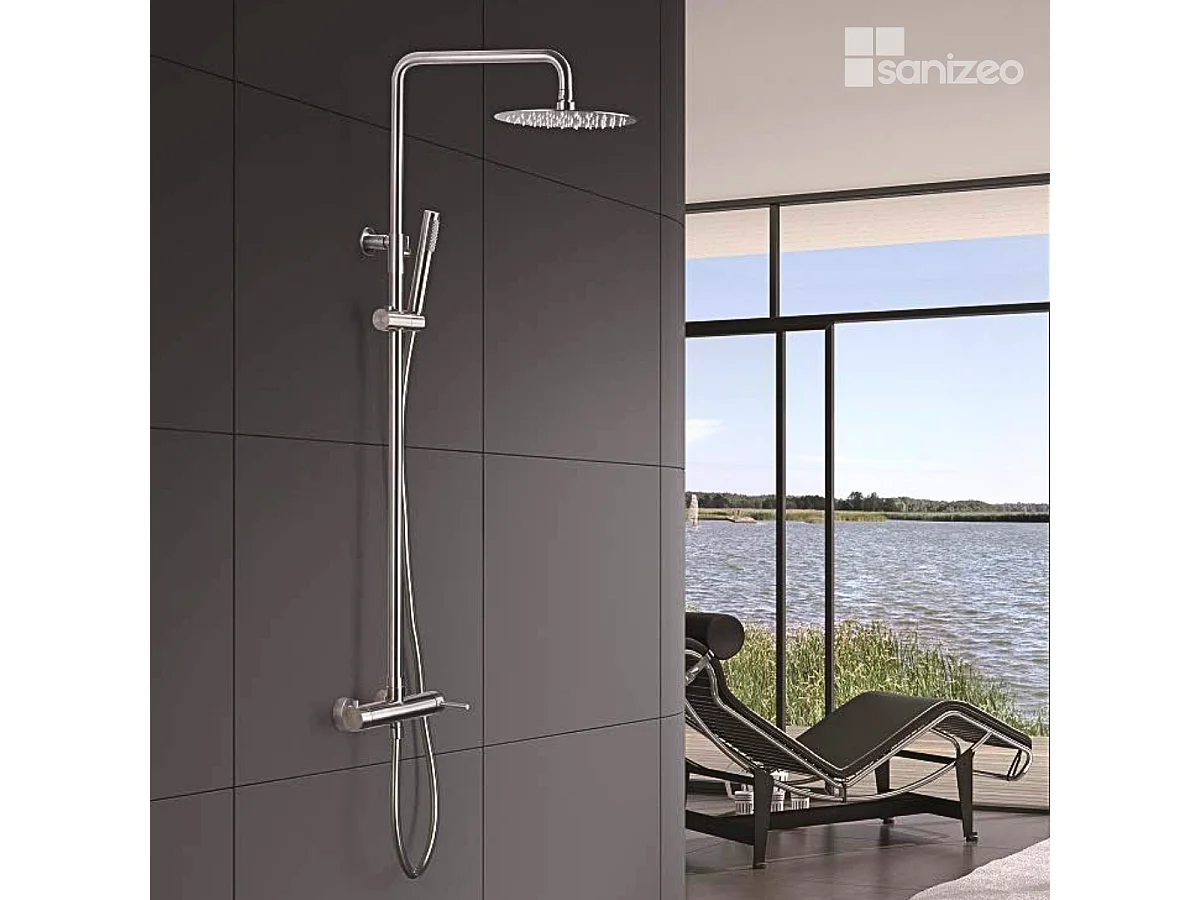 Colonne de Douche acier inoxydable anti-calcaire - Design Moderne et Économie d'eau - Kit Complet MOSCU IMEX