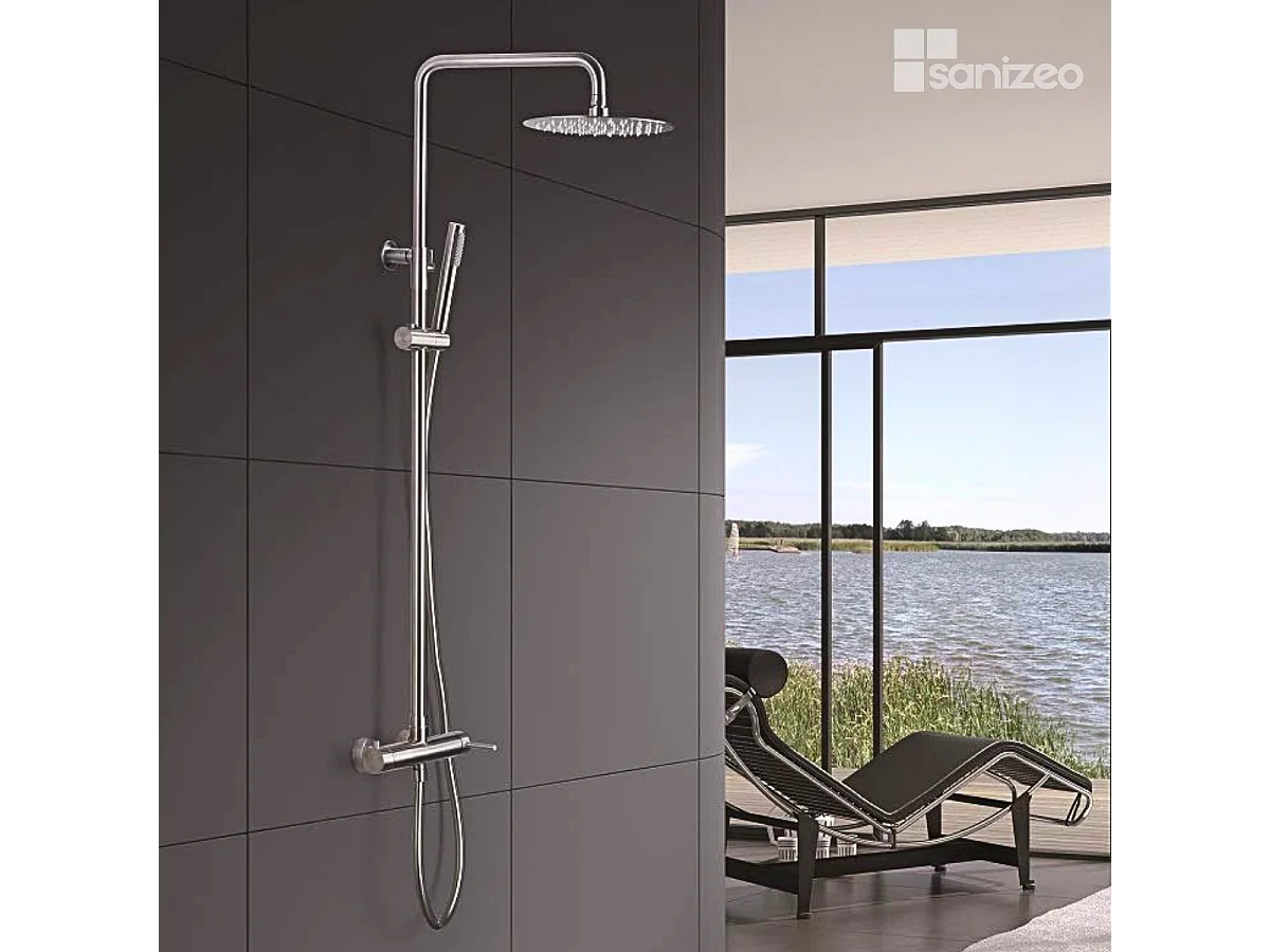 Colonne de Douche acier inoxydable anti-calcaire - Design Moderne et Économie d'eau - Kit Complet MOSCU IMEX