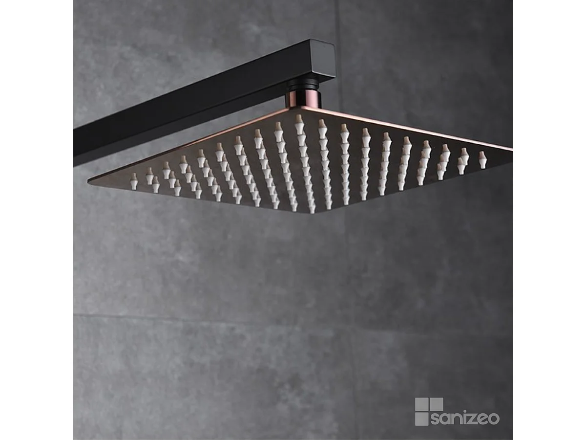 Colonne de Douche Noir/Or Rose anti-calcaire - Design Moderne et Économie d'eau - Kit Complet SUECIA IMEX