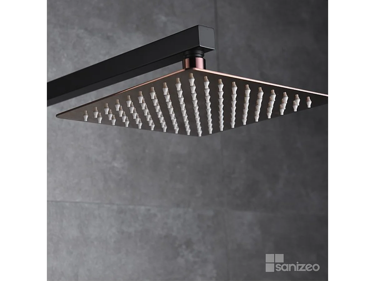 Colonne de Douche Noir/Or Rose anti-calcaire - Design Moderne et Économie d'eau - Kit Complet SUECIA IMEX