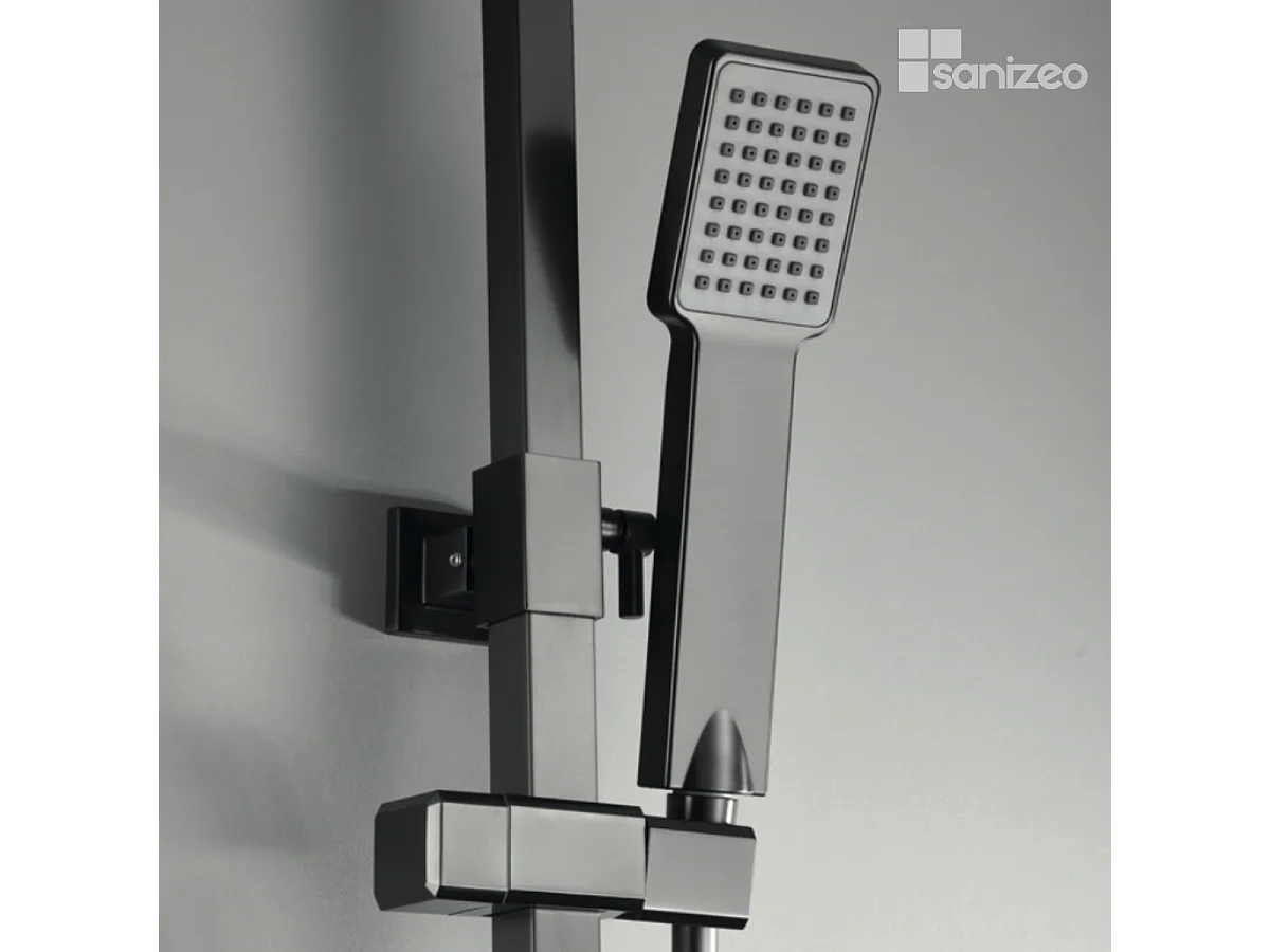 Colonne de Douche avec Mitigeur Thermostatique noir métal anti-calcaire - Design Moderne - VIGO IMEX