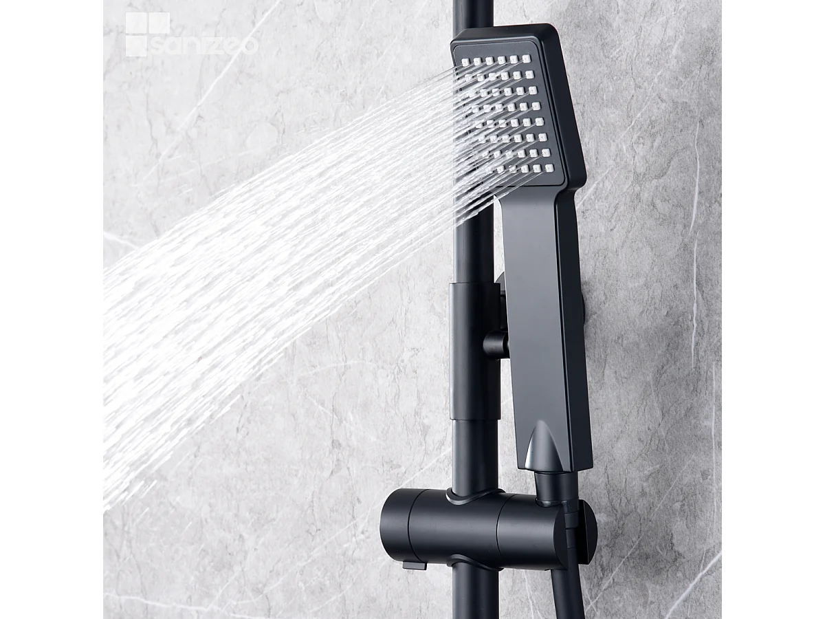 Colonne de Douche avec Mitigeur Thermostatique noir mat anti-calcaire - Design Moderne - ART IMEX