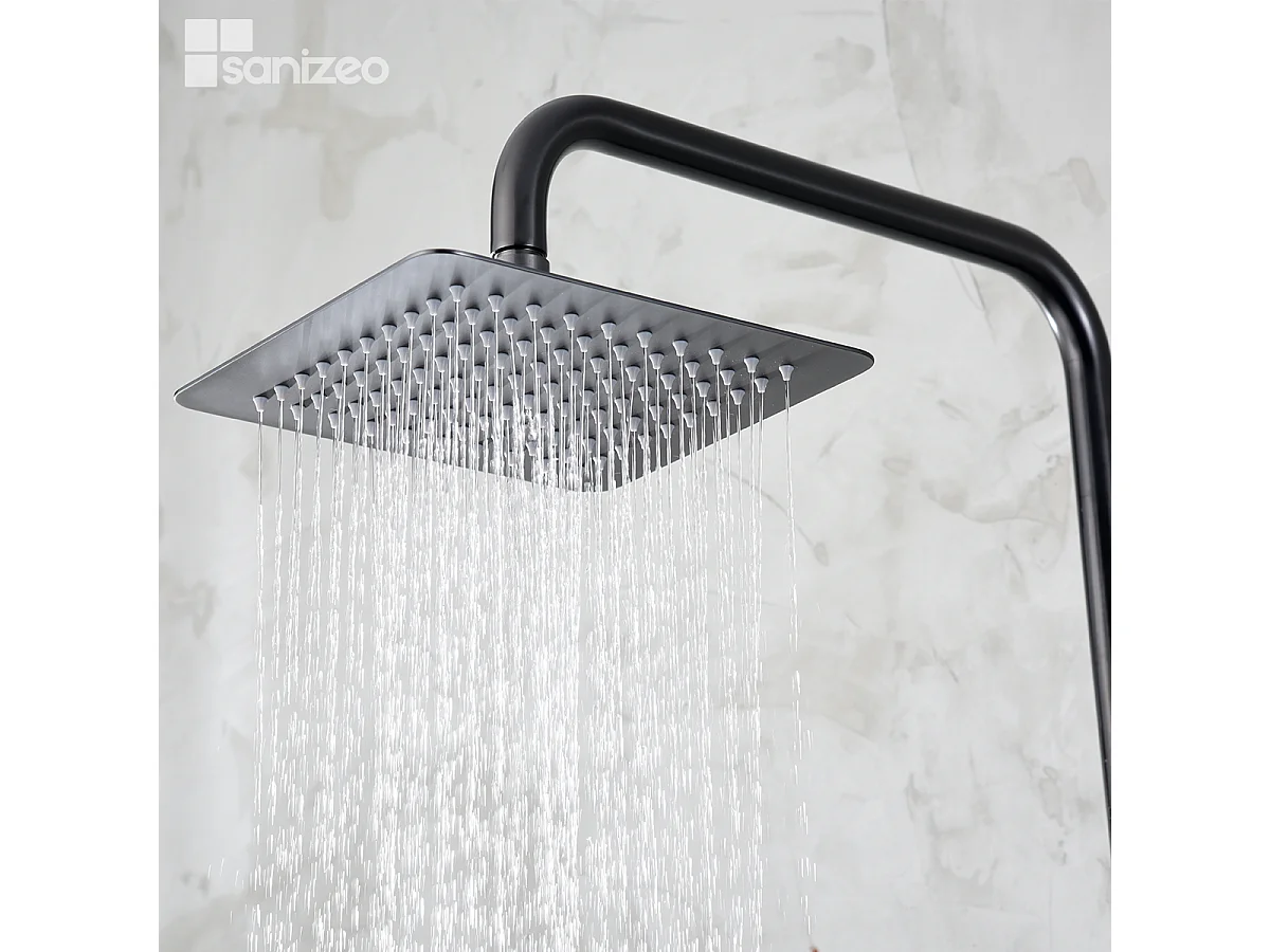 Colonne de Douche avec Mitigeur Thermostatique noir métal anti-calcaire - Design Moderne - ART IMEX