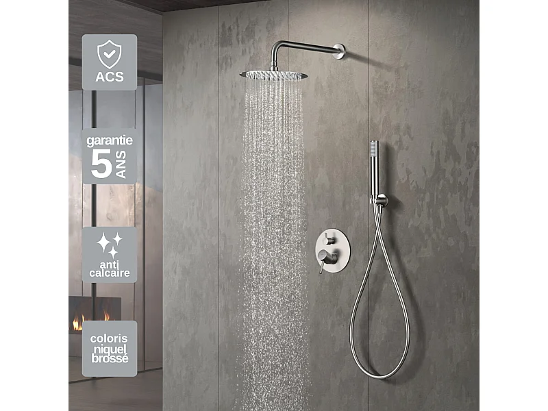 Colonne de Douche Encastrée Anti-Calcaire Chrome IMEX MONZA GPM039