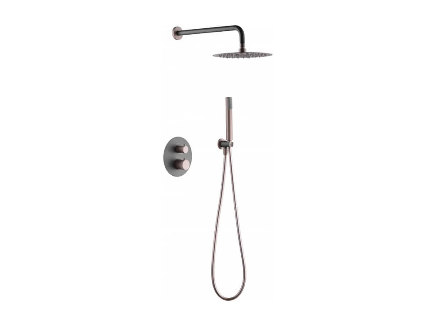 Colonne de Douche Encastrée avec Mitigeur Thermostatique gris/rose  anti-calcaire - Design Moderne - LINE IMEX