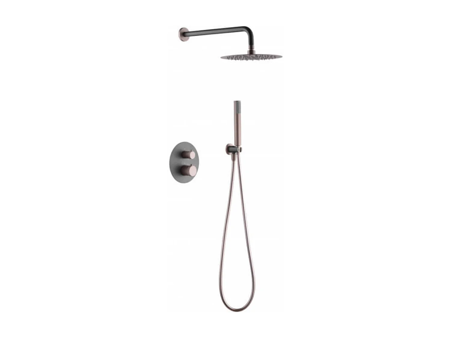 Colonne de Douche Encastrée avec Mitigeur Thermostatique gris/rose  anti-calcaire - Design Moderne - LINE IMEX