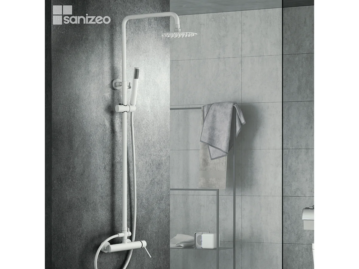 Colonne de Douche Anti-Calcaire Blanc Mat MILOS STICK BDYS045/BL