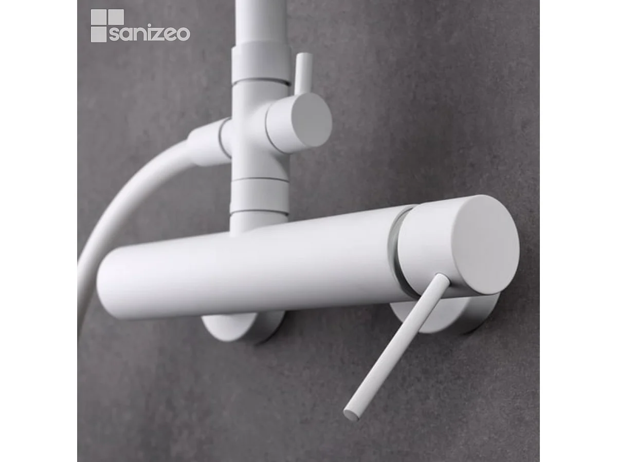 Colonne de Douche Anti-Calcaire Blanc Mat MILOS STICK BDYS045/BL