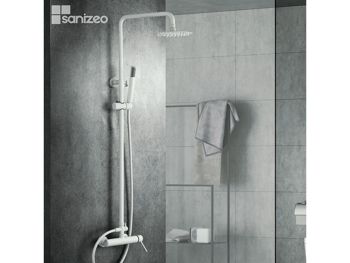 Colonne de Douche Anti-Calcaire Blanc Mat MILOS STICK BDYS045/BL