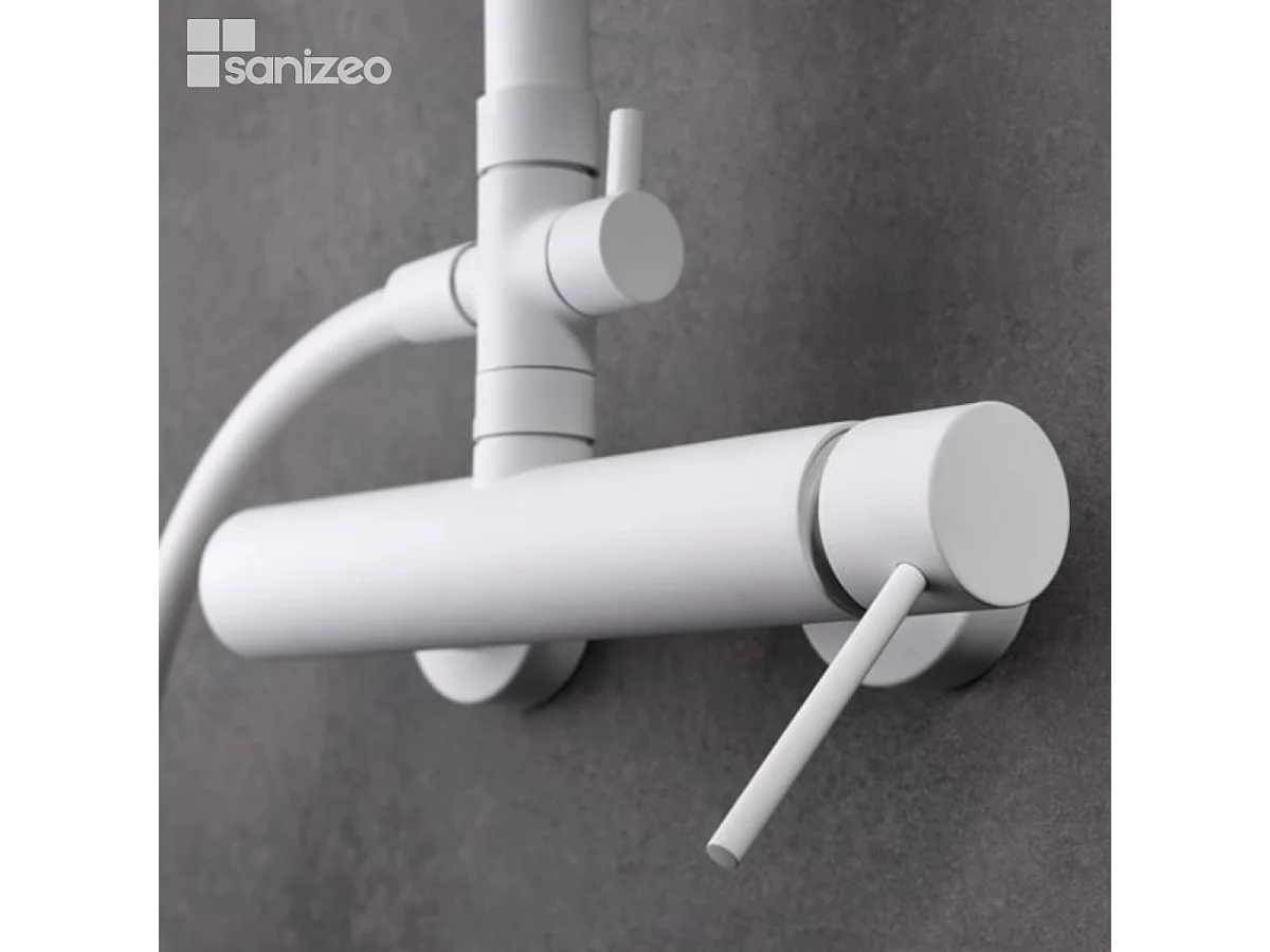 Colonne de Douche Anti-Calcaire Blanc Mat MILOS STICK BDYS045/BL