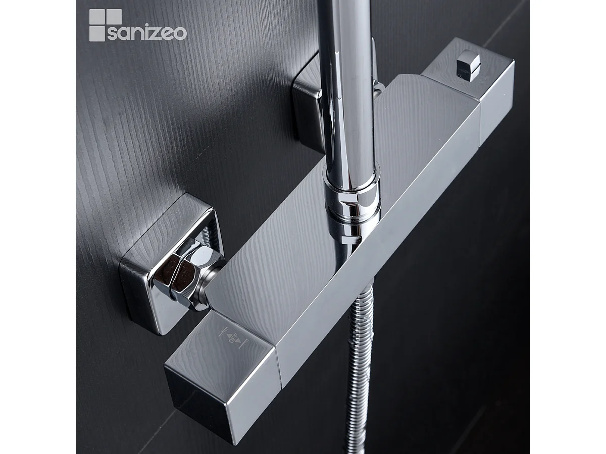 Colonne de Douche avec Mitigeur Thermostatique chromé anti-calcaire - Design Moderne - ART IMEX