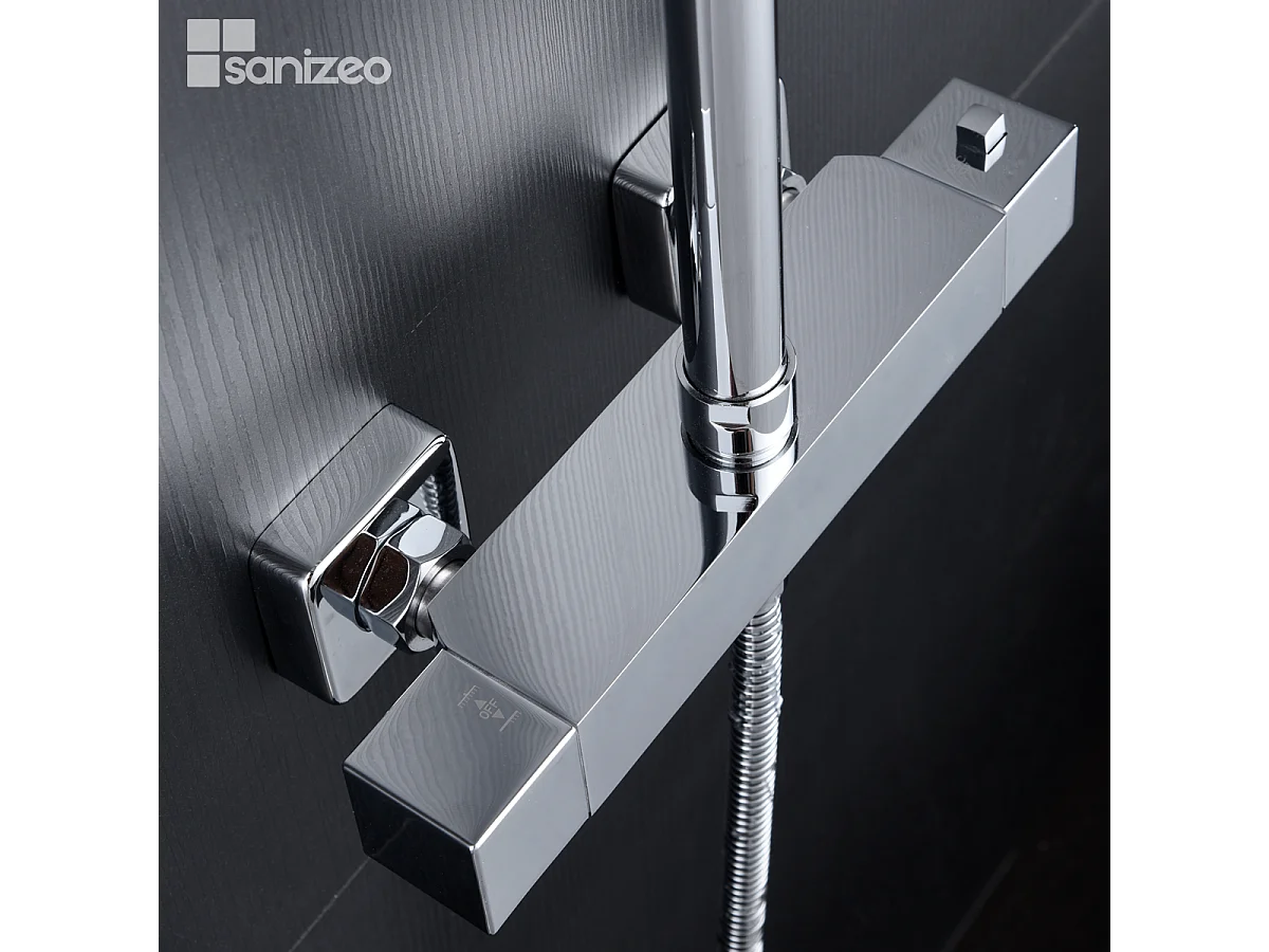 Colonne de Douche avec Mitigeur Thermostatique chromé anti-calcaire - Design Moderne - ART IMEX