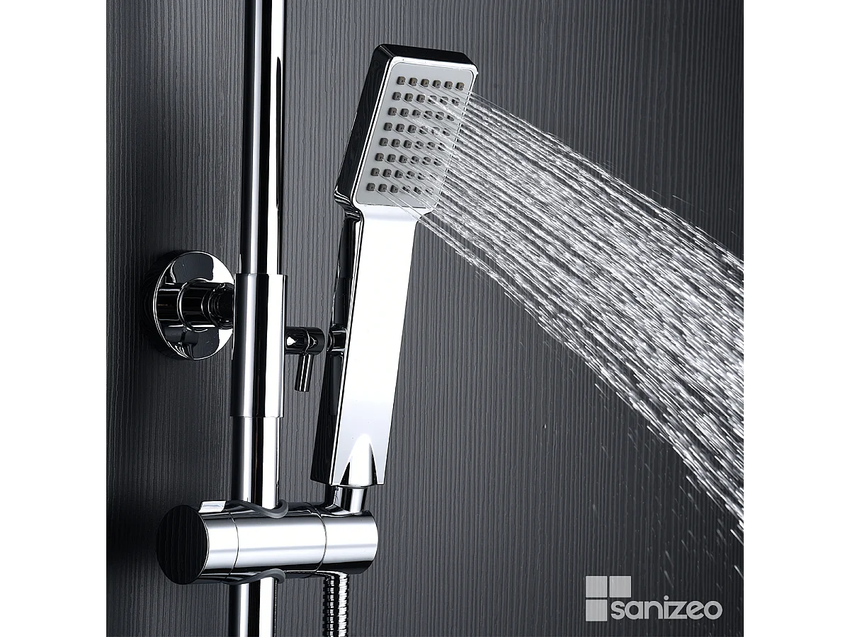 Colonne de Douche avec Mitigeur Thermostatique chromé anti-calcaire - Design Moderne - ART IMEX