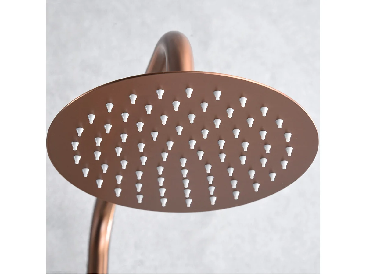 Colonne de Douche or rose cuivré anti-calcaire - Design Moderne et Économie d'eau - Kit Complet LINE IMEX