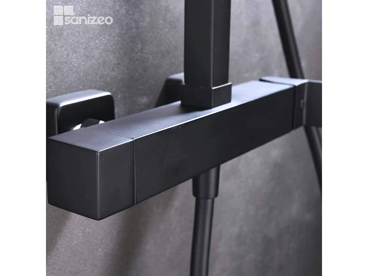 Colonne de Douche noir mat anti-calcaire - Design Moderne et Économie d'eau - Kit Complet FIYI IMEX