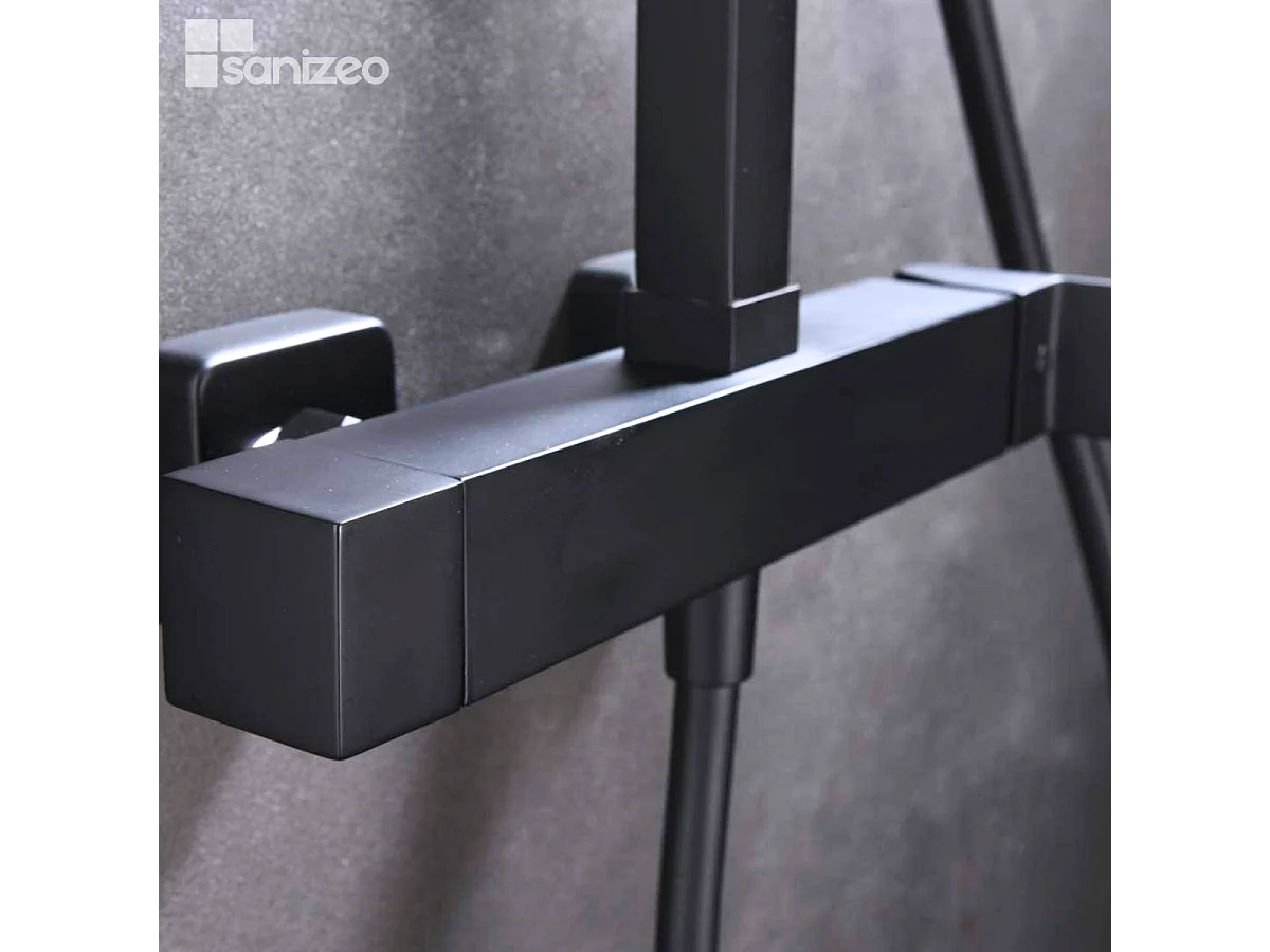 Colonne de Douche noir mat anti-calcaire - Design Moderne et Économie d'eau - Kit Complet FIYI IMEX