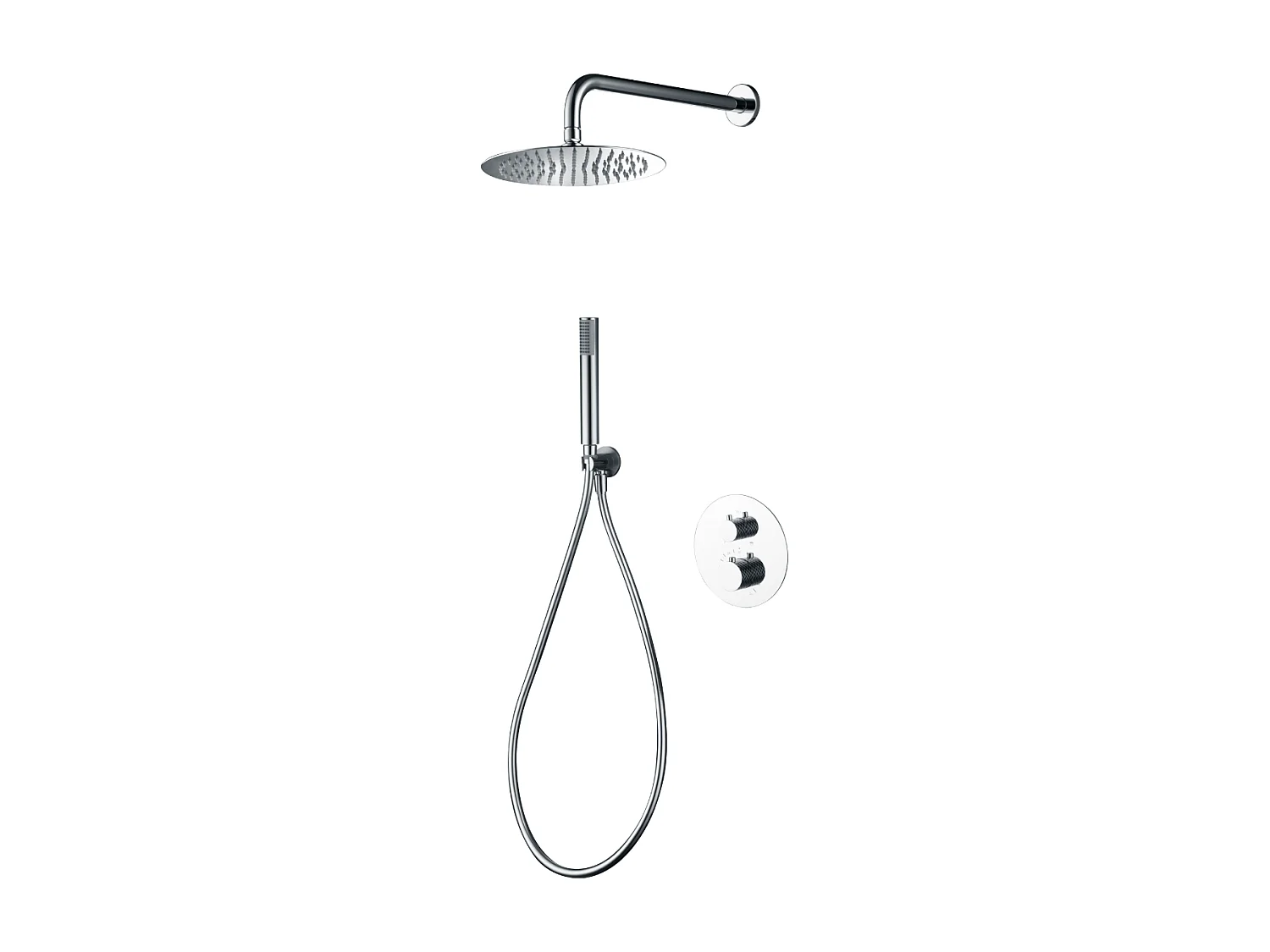 Colonne de Douche Encastrée avec Mitigeur Thermostatique chromé anti-calcaire - Design Moderne - GENOVA IMEX