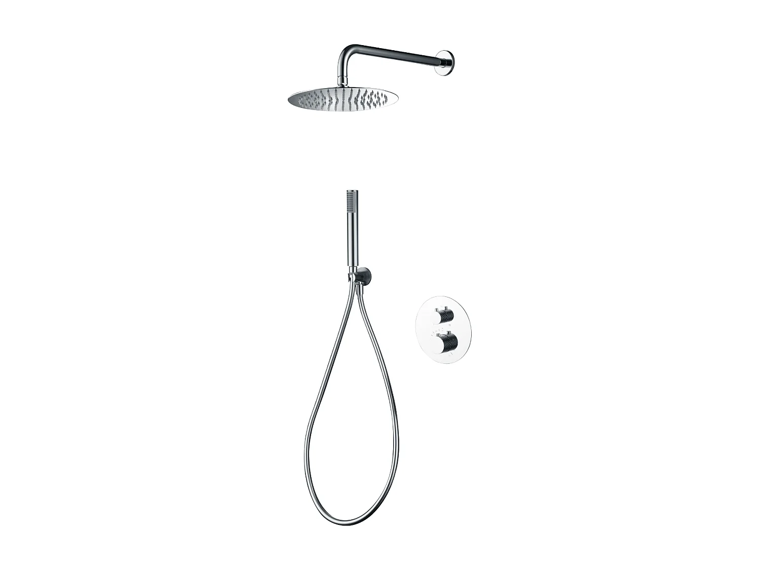 Colonne de Douche Encastrée avec Mitigeur Thermostatique chromé anti-calcaire - Design Moderne - GENOVA IMEX