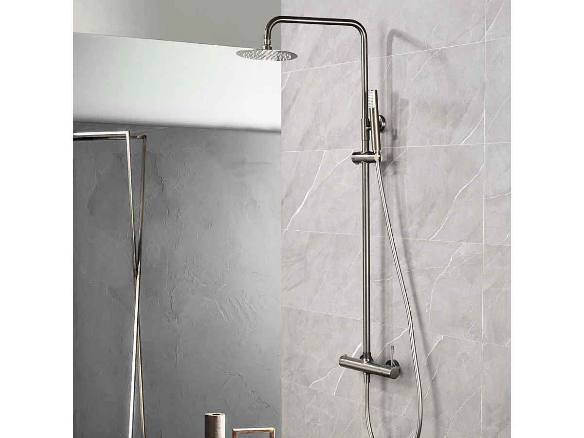 Colonne de Douche Anti-Calcaire Black Gun Métal IMEX MONZA BDM039/BGM