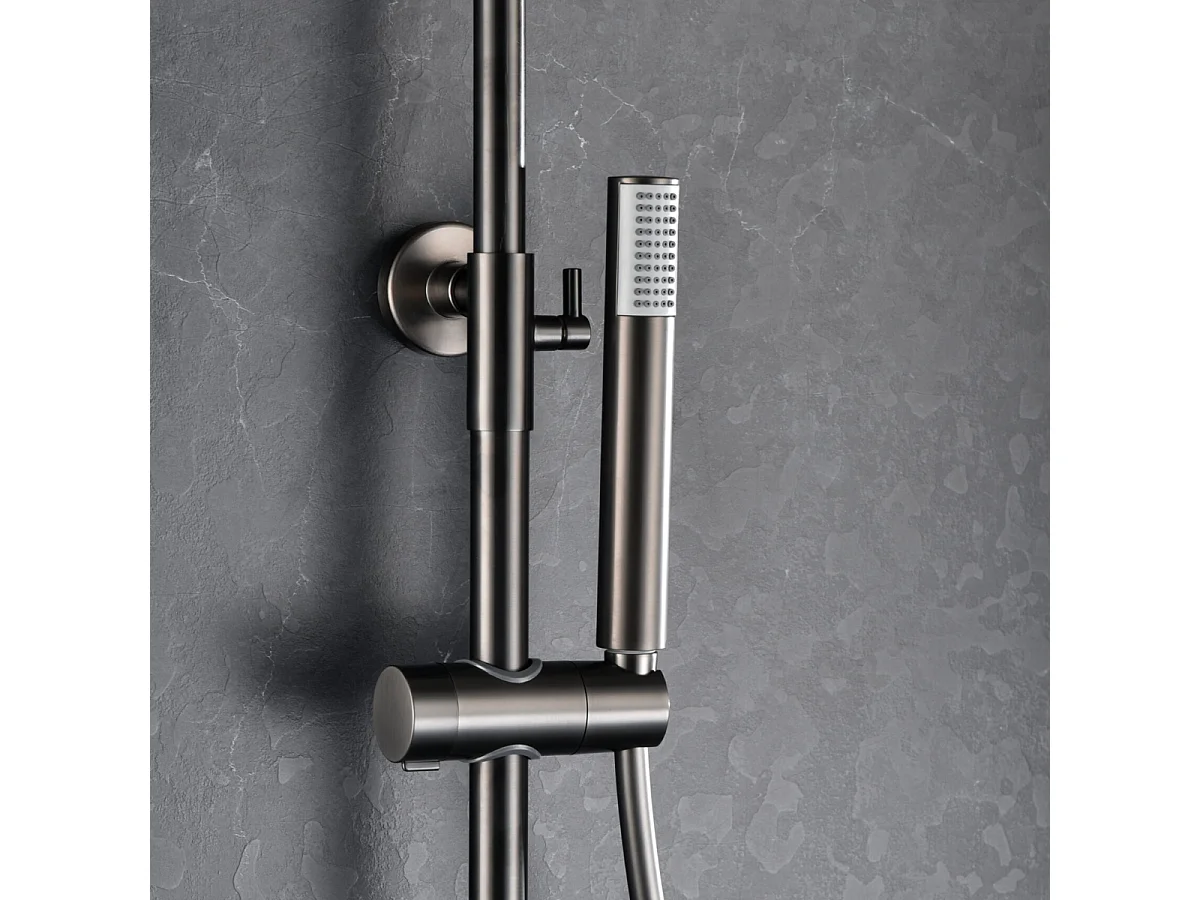 Colonne de Douche Anti-Calcaire Black Gun Métal IMEX MONZA BDM039/BGM