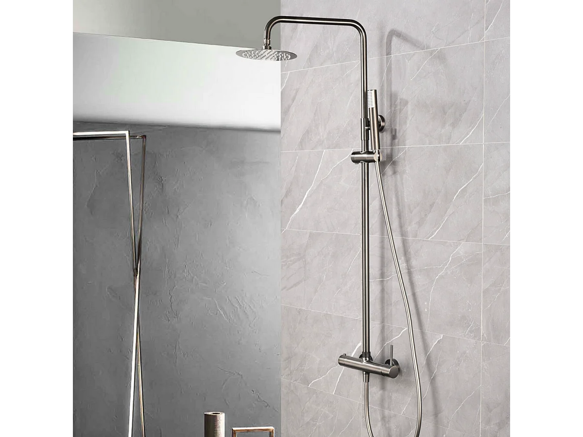 Colonne de Douche Anti-Calcaire Black Gun Métal IMEX MONZA BDM039/BGM