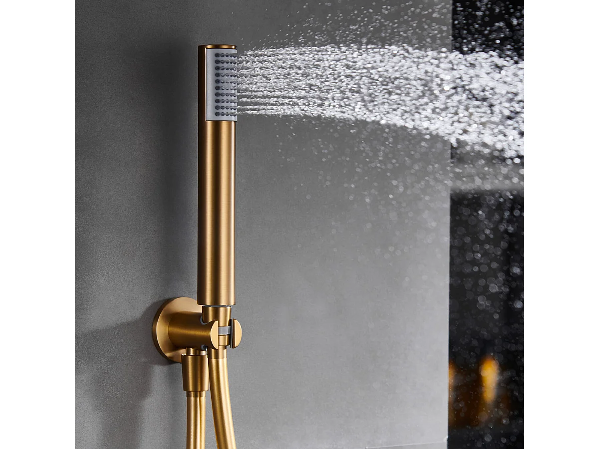 Colonne de Douche Encastrée Anti-Calcaire Or Brossé IMEX MONZA GPM039/OC