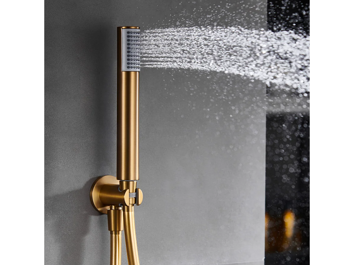 Colonne de Douche Encastrée Anti-Calcaire Or Brossé IMEX MONZA GPM039/OC
