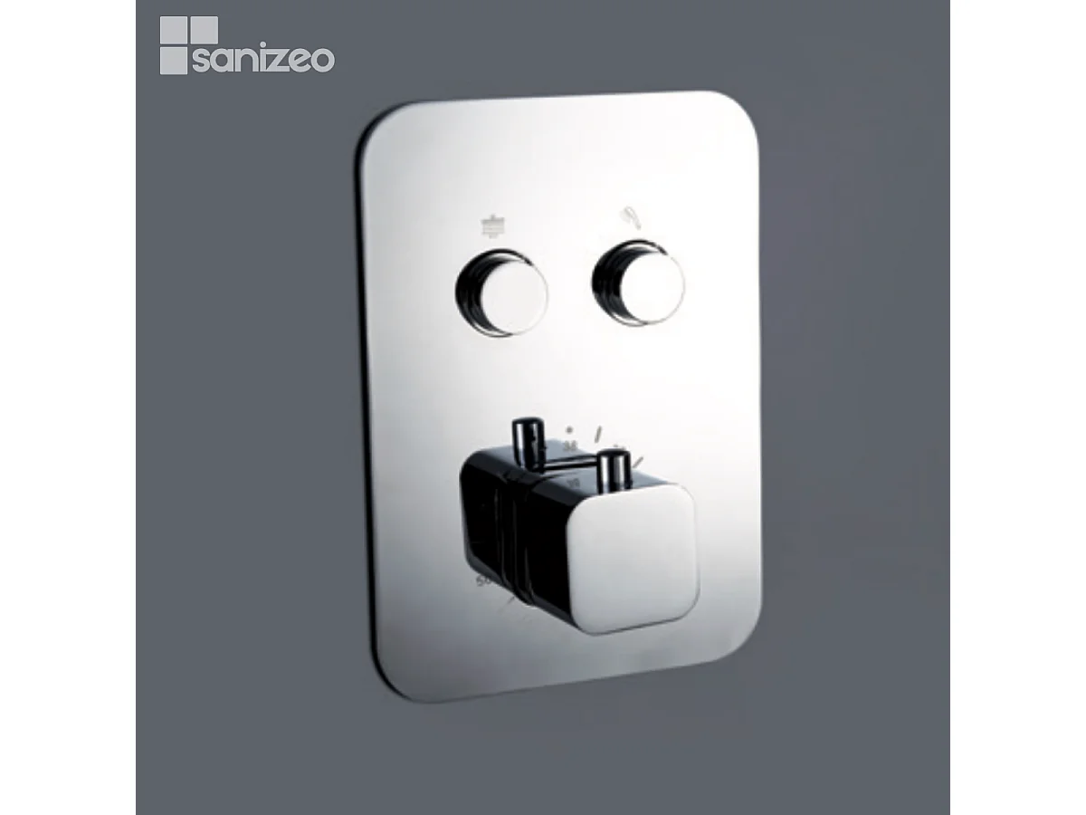 Colonne de Douche Encastrée avec Mitigeur Thermostatique chromé anti-calcaire - Design Moderne - MADEIRA IMEX