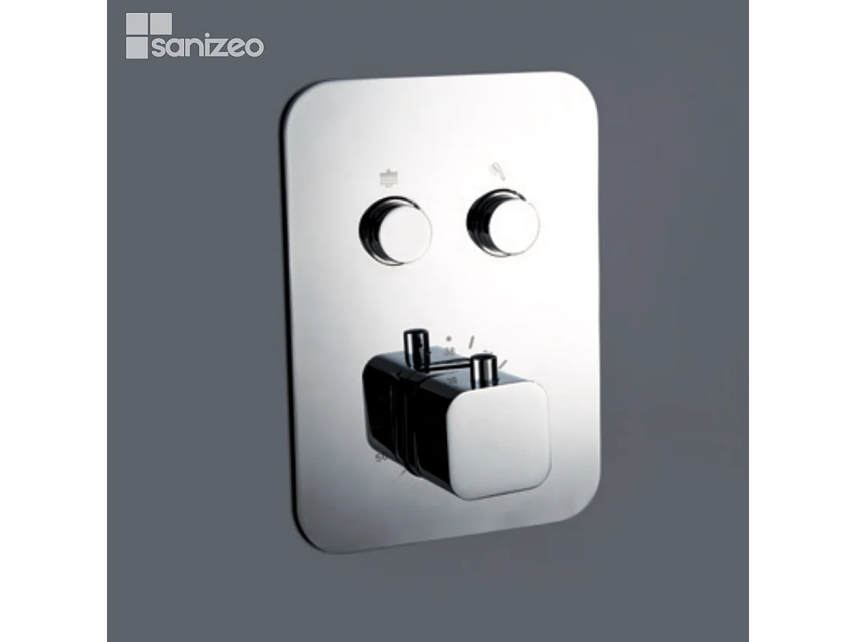 Colonne de Douche Encastrée avec Mitigeur Thermostatique chromé anti-calcaire - Design Moderne - MADEIRA IMEX