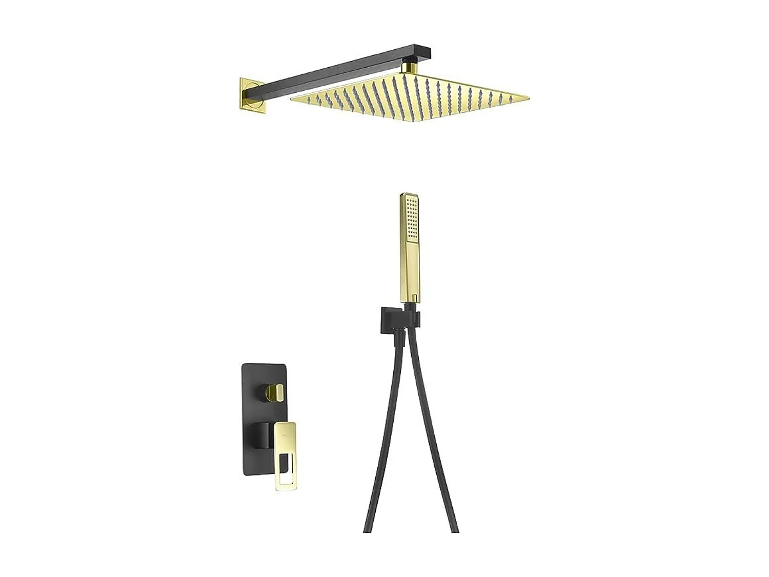 Colonne de Douche Encastrée Noir/Or anti-calcaire - Design Moderne et Économie d'eau - Kit Complet SUECIA IMEX