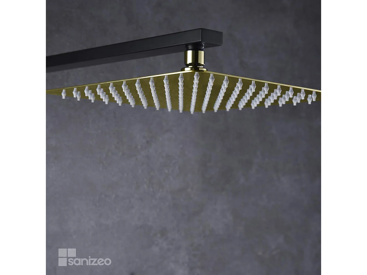 Colonne de Douche Encastrée Noir/Or anti-calcaire - Design Moderne et Économie d'eau - Kit Complet SUECIA IMEX