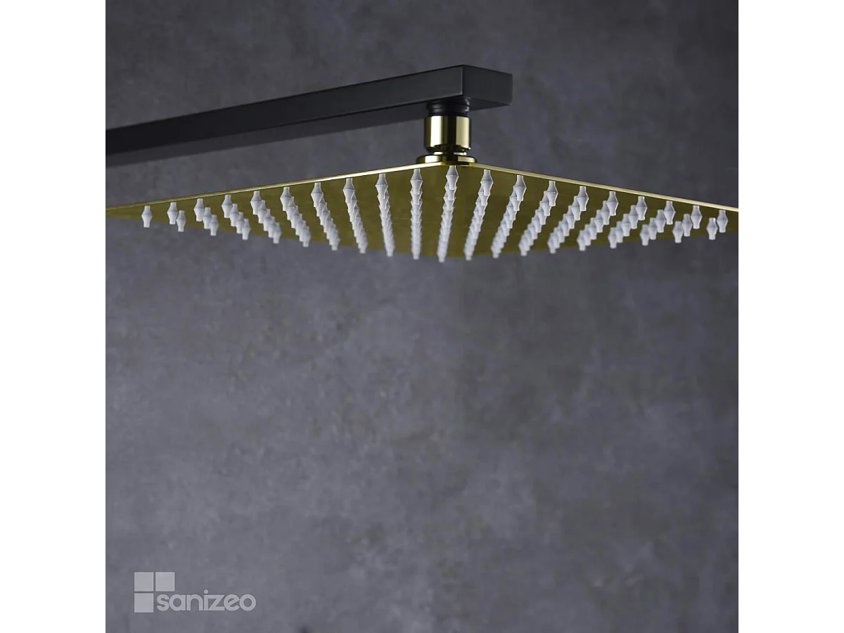 Colonne de Douche Encastrée Noir/Or anti-calcaire - Design Moderne et Économie d'eau - Kit Complet SUECIA IMEX