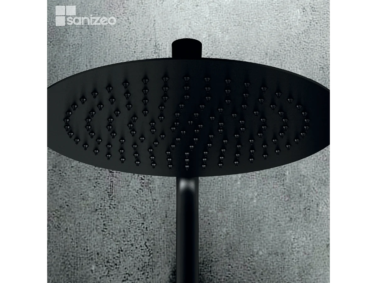 Colonne de Douche avec Mitigeur Thermostatique noir mat anti-calcaire - Design Moderne - KENT IMEX