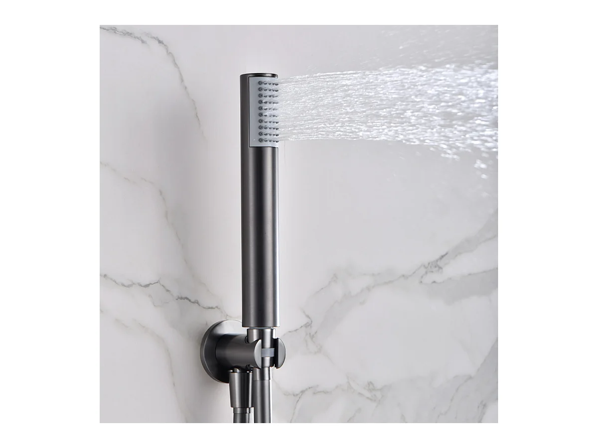 Colonne de Douche Encastrée Thermostatique  Anti-Calcaire Black Gun Métal IMEX MONZA GTM039/BGM