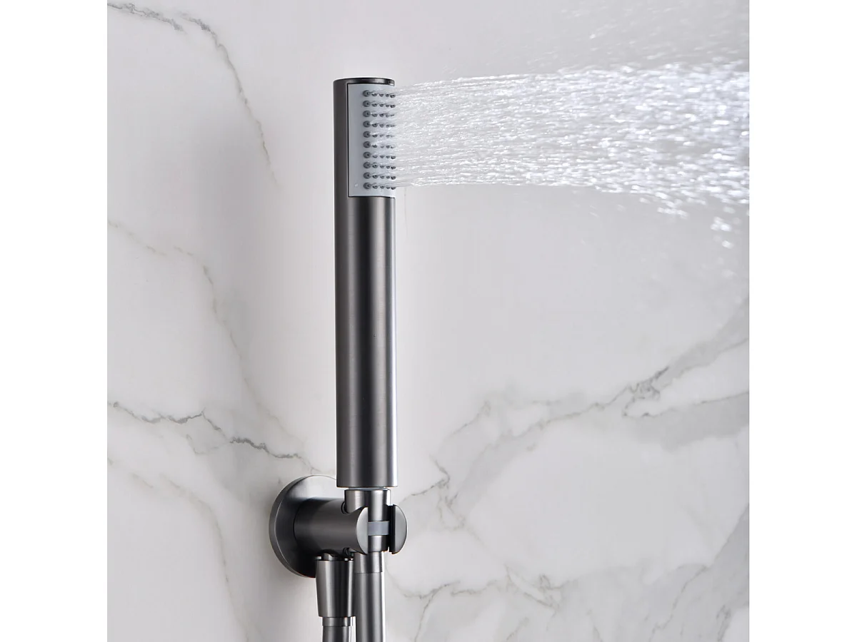 Colonne de Douche Encastrée Thermostatique  Anti-Calcaire Black Gun Métal IMEX MONZA GTM039/BGM