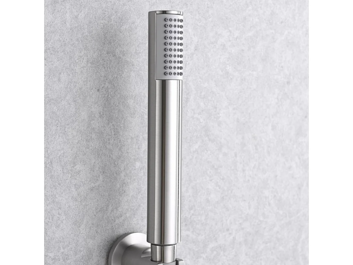 Colonne de Douche Encastrée avec Mitigeur Thermostatique niquel brossé anti-calcaire - Design Moderne - LINE IMEX